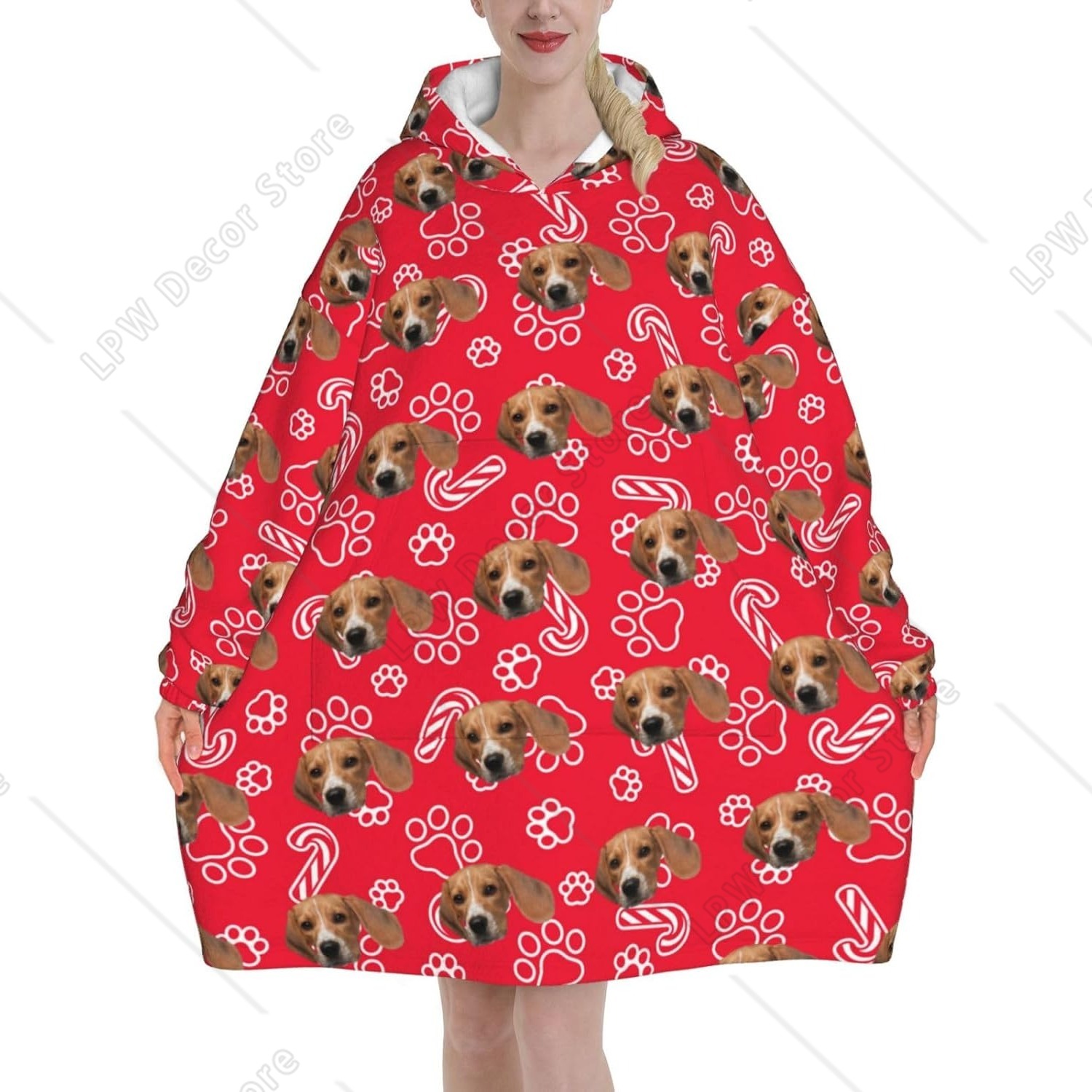 Home Textiles Photos - Custom Wearable Blanket Hoodies Personalized Face
