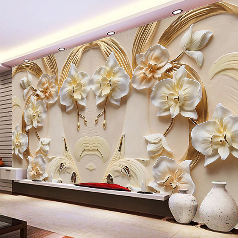 Home Textiles Photos - Custom Photo Wallpaper 3D Relief Butterfly