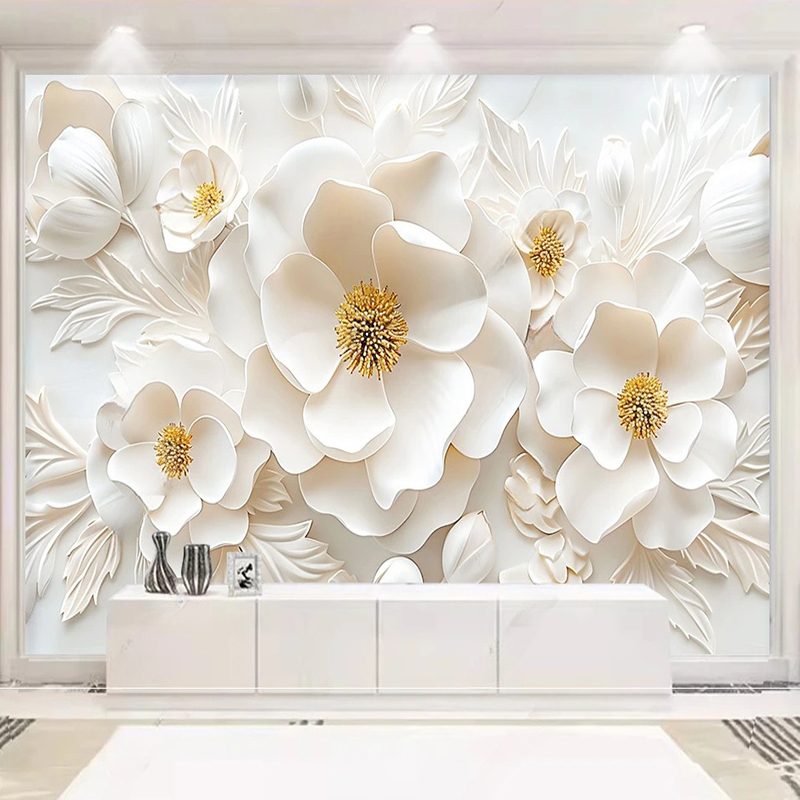 Home Textiles Photos - Photo Wallpaper Light Luxury High-end 3D