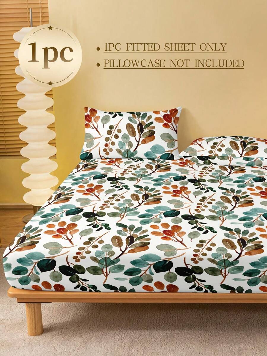 Floral Leaf Printed Fitted She - Fitted Sheet Deep recension och pris