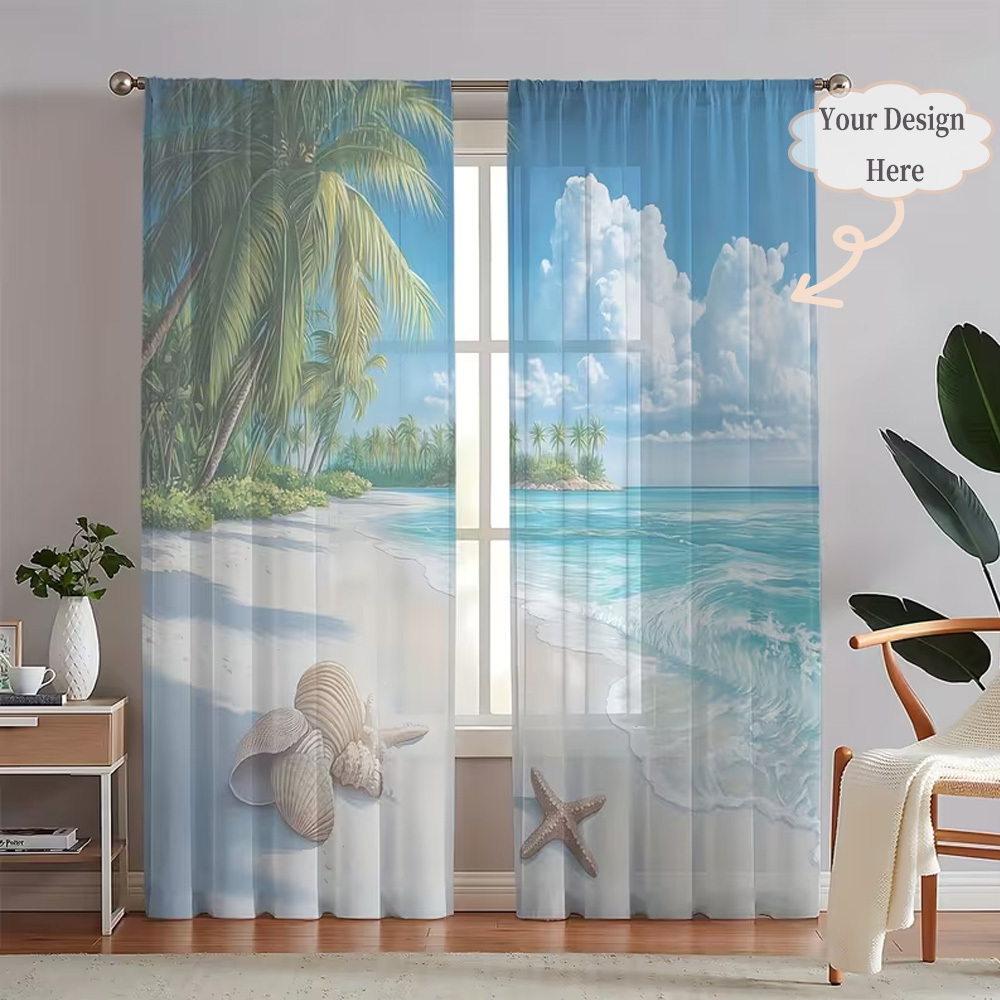Custom 2D Flat 2pcs Sheer Curt - Home Textile recension och pris