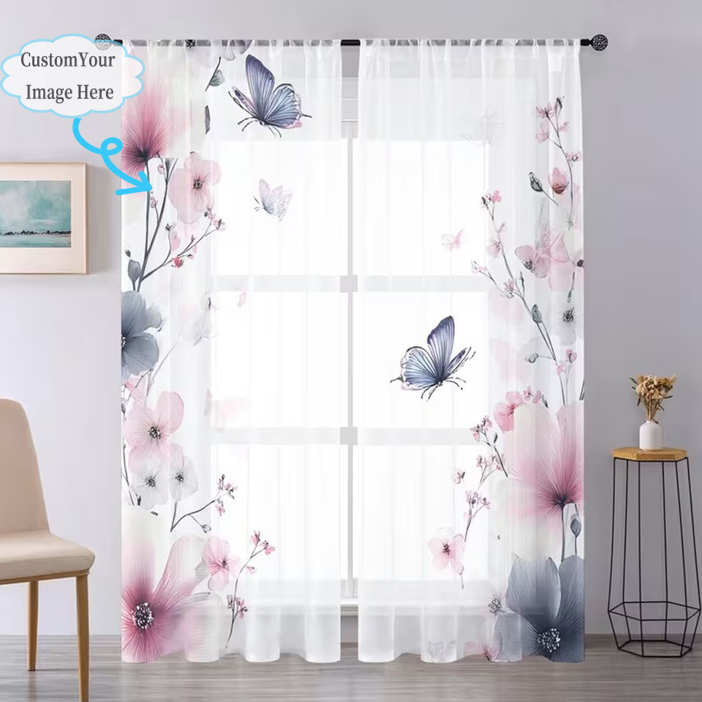 Custom 2D Flat 2pcs Sheer Curt - Home Textile recension och pris