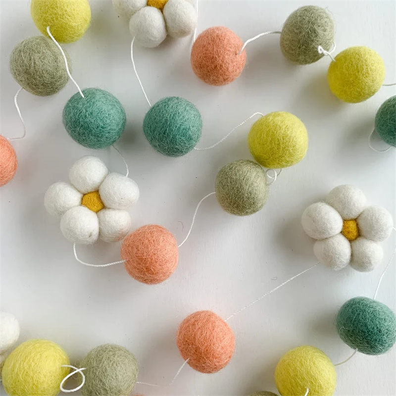 Ins Wool Felt Balls Daisy Flow - Home Textiles Photos recension och pris