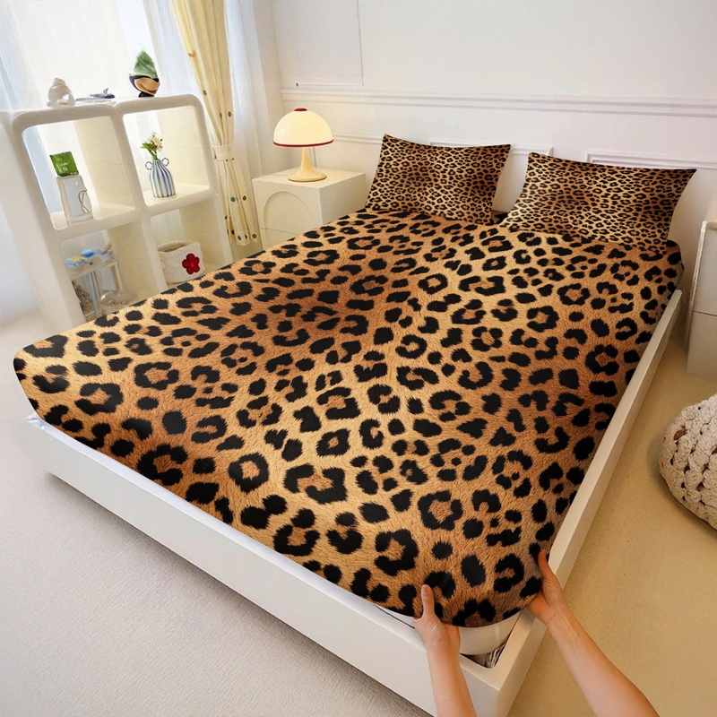 3Pcs Fitted Sheet Set,Retro Le - Fitted Sheet Deep recension och pris