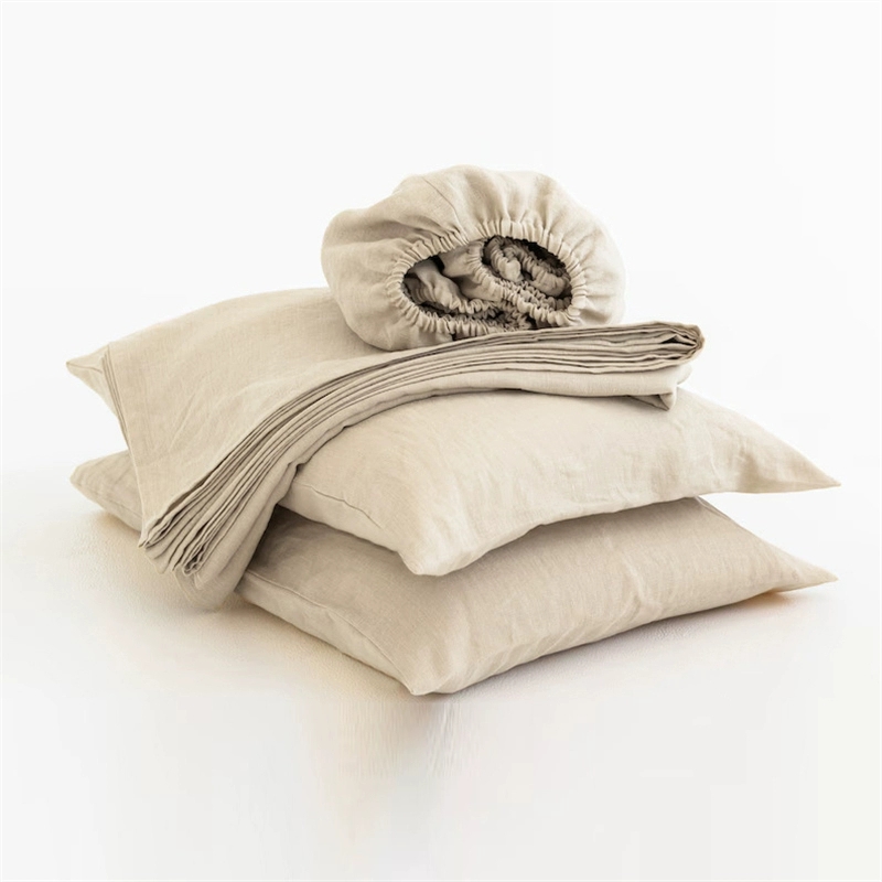100% Linen Soft Bed Sheets, Qu - Fitted Sheet Deep recension och pris