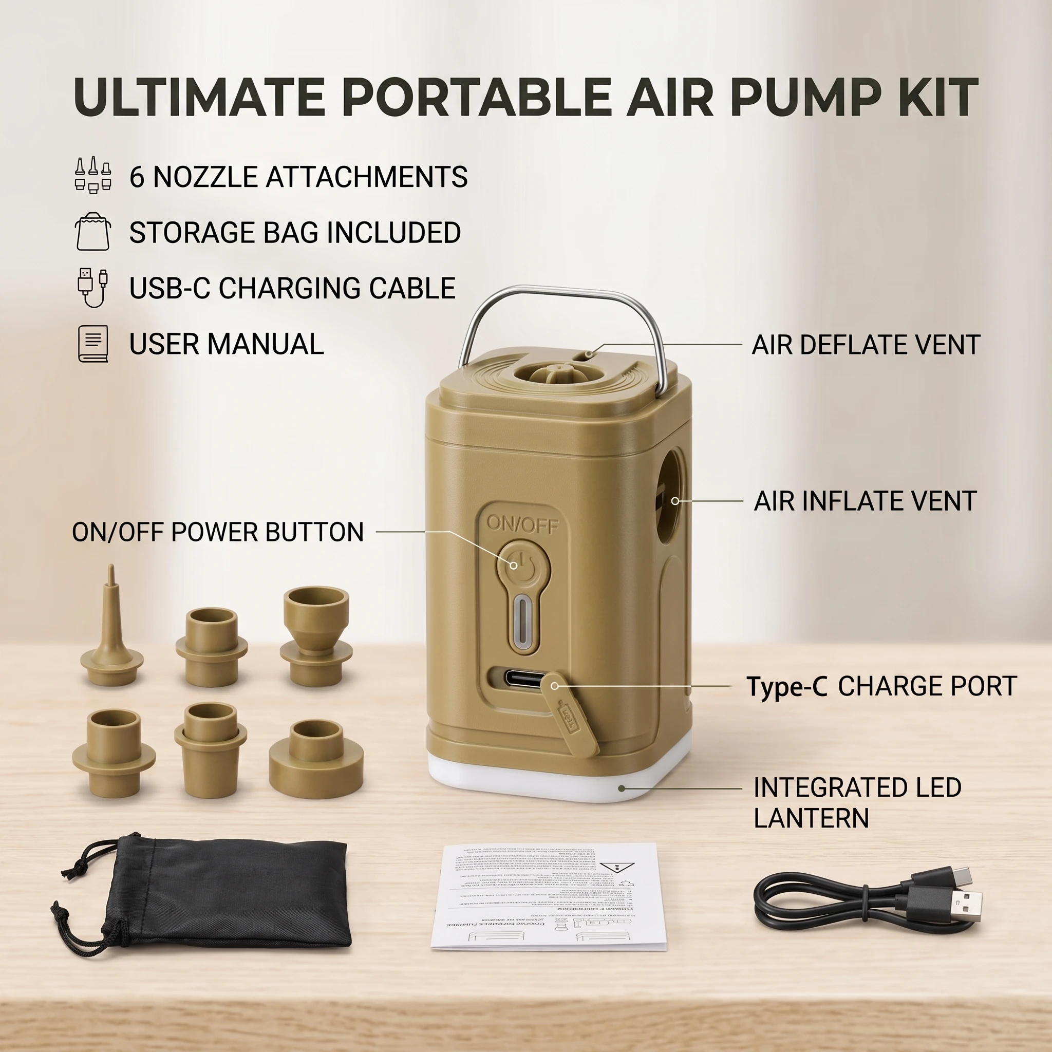 Cordless Mini Air Pump USB-C R - Fitted Sheet Deep recension och pris