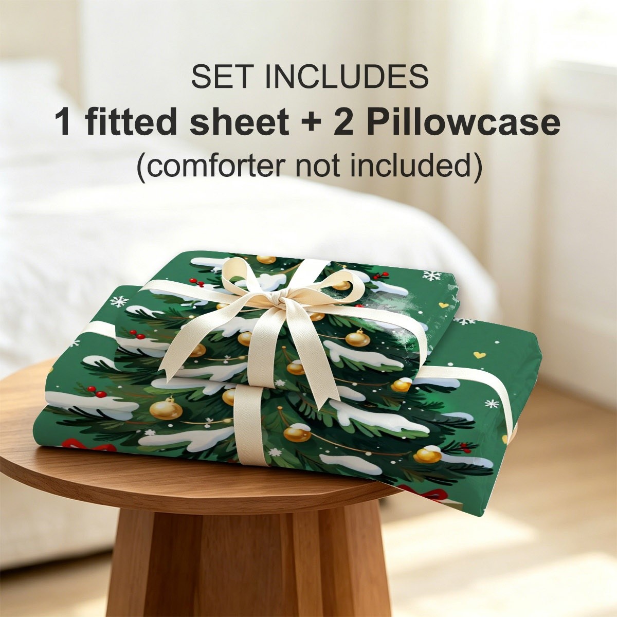 Holiday Snow Scene Christmas T - Fitted Sheet Deep recension och pris